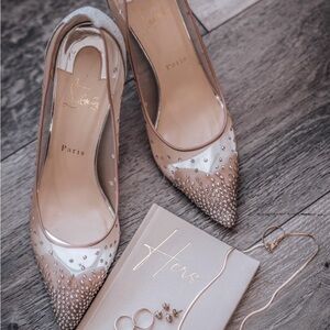 Christian Louboutin Nude Crystal Heels